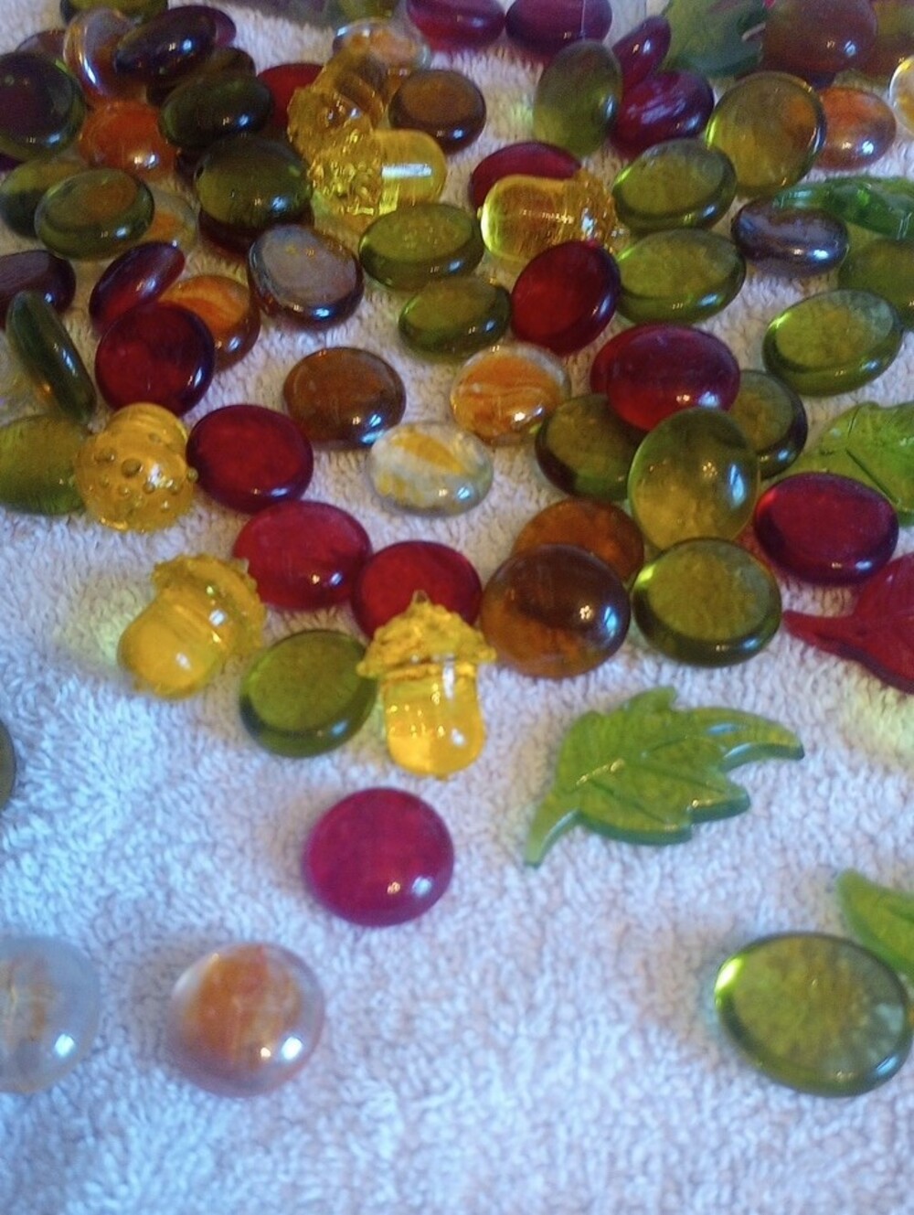 Decorative Gems and Leaf Accents - Red, Yellow, Green - Picture 2 of 2
